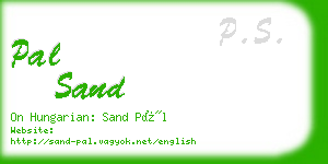 pal sand business card